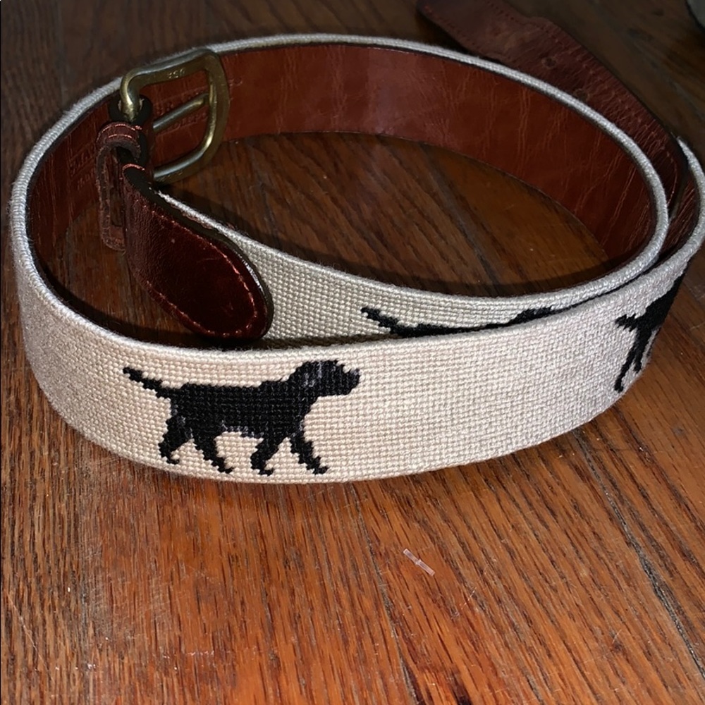 Sz 34 Smathers & branson lab needlepoint belt